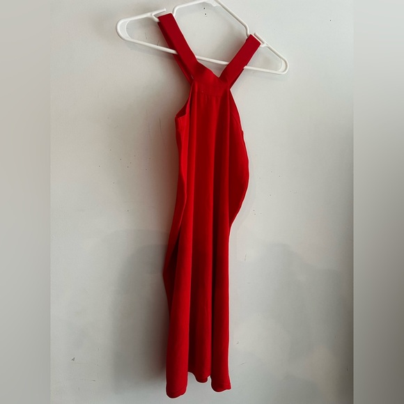 The Drop Red Halter Midi Dress Size M NWOT Sleeveless Bodycon Cocktail Party - Picture 5 of 5